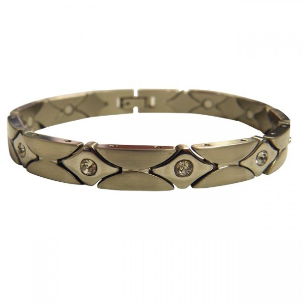 Magnetic stainless Steel Bracelet Crystal Diamond
