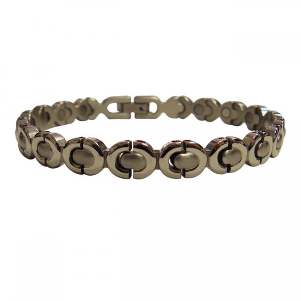 Magnetic stainless Steel Bracelet Silver Ribbon